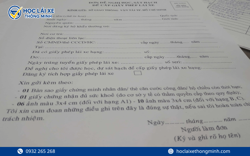 Hồ sơ đăng ký học lái xe ô tô gồm những gì?